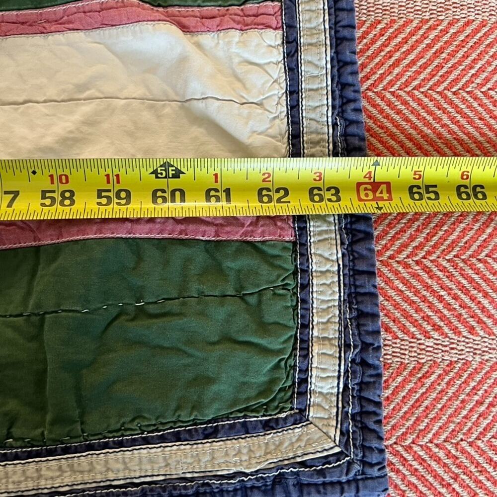 Pottery Barn Quilt Twin Kids Boys Club Crew Pockets Numbers Multicolor 80x64 Vtg - Picture 8 of 12
